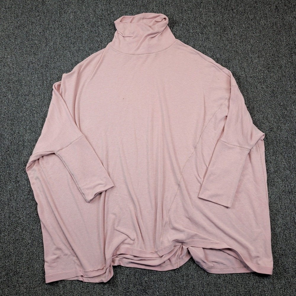Wishlist Boho Oversized Turtleneck Top S/M Pink Batwing Sleeve Soft Knit Tunic